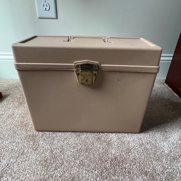 Vintage Brown/Tan Plastic Ballonoff File Storage Organizer Box Portafile - Picture 8 of 16
